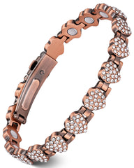 Feraco copper bracelet for women featuring heart links for everyday elegance.