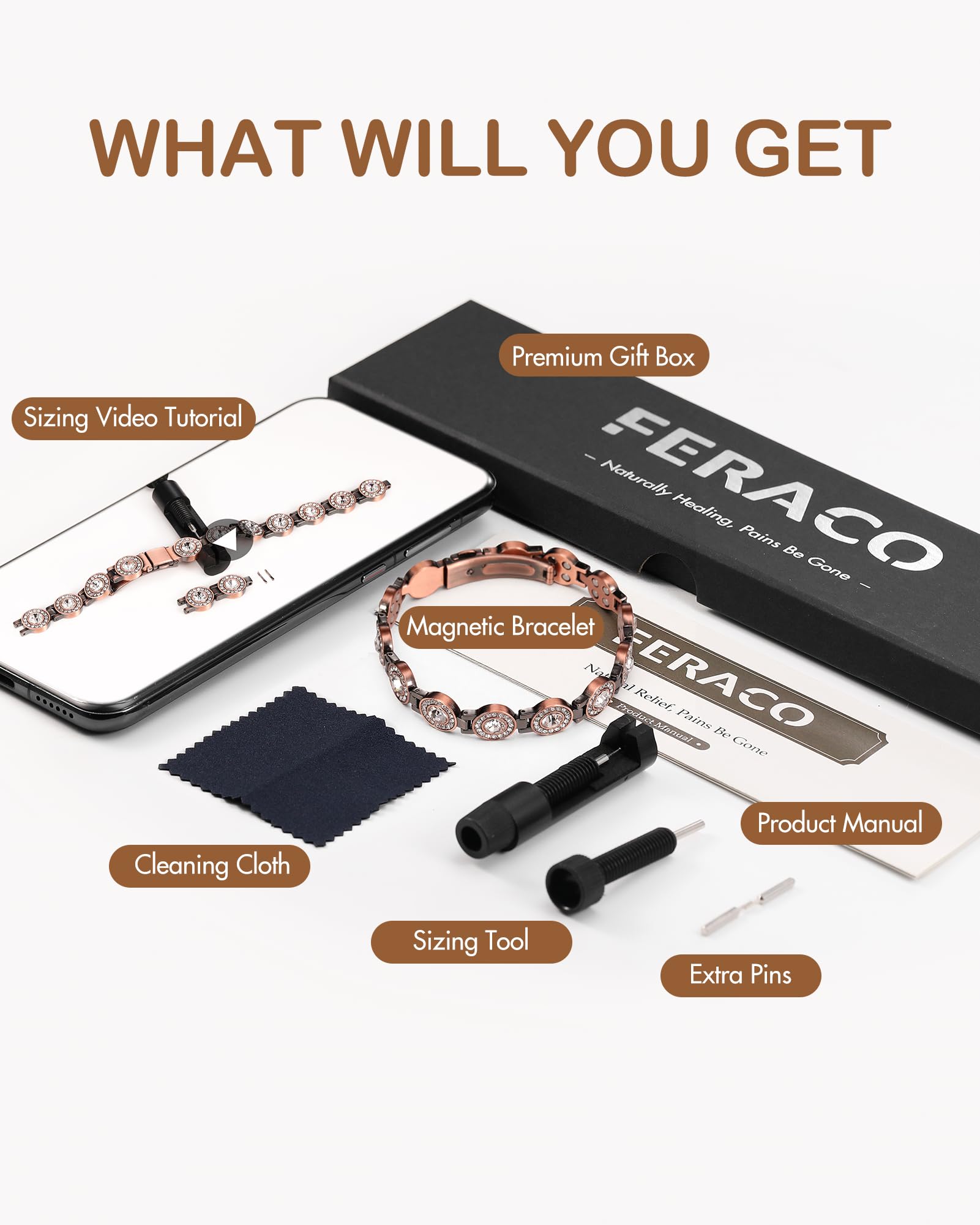 Feraco copper bracelet complements both formal and casual attire