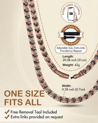 Feraco copper magnetic necklace lacquer coating—scratch-resistant shine.