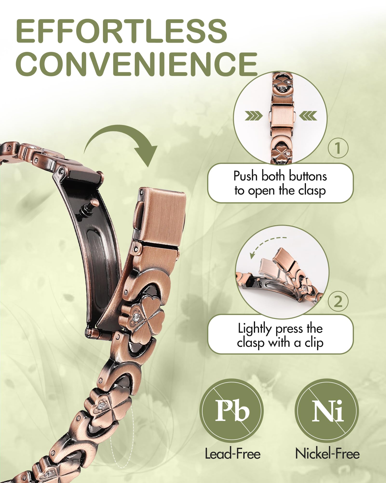 Daily wear versatility: lightweight copper bracelet for any occasion.