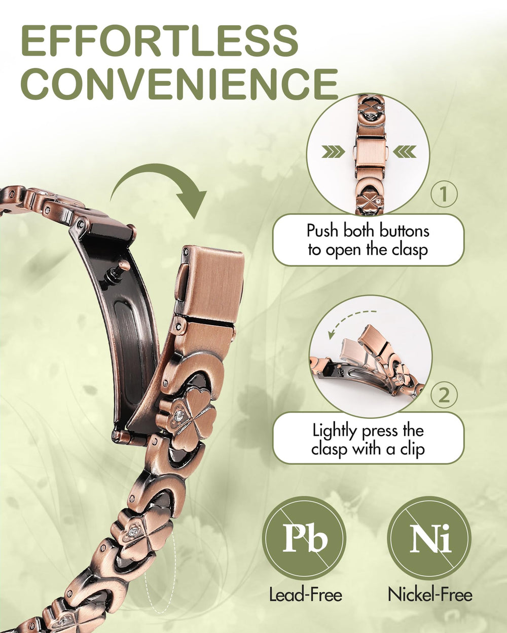 Daily wear versatility: lightweight copper bracelet for any occasion.