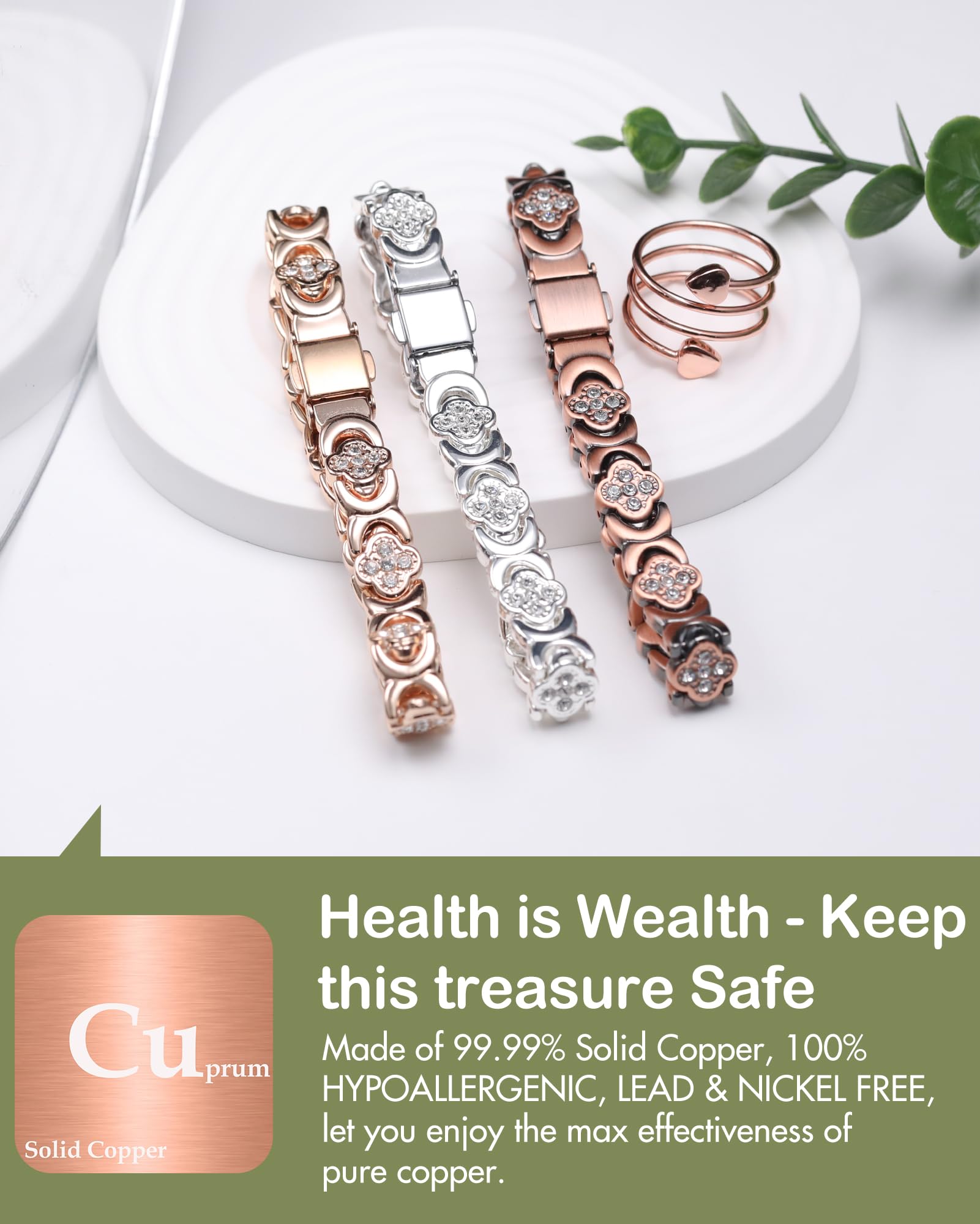 Feraco Four-Leaf Clover Infinity Symbol design blends luck with love.
