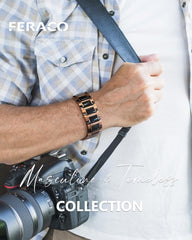 Geometric design on Feraco copper bracelet for modern style.
