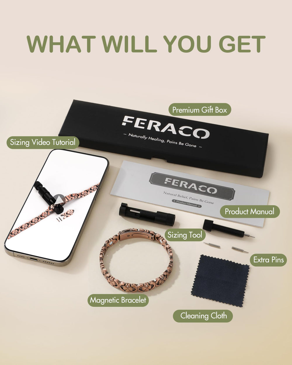 Elegant gift box presentation ready for gifting with Feraco bracelet.