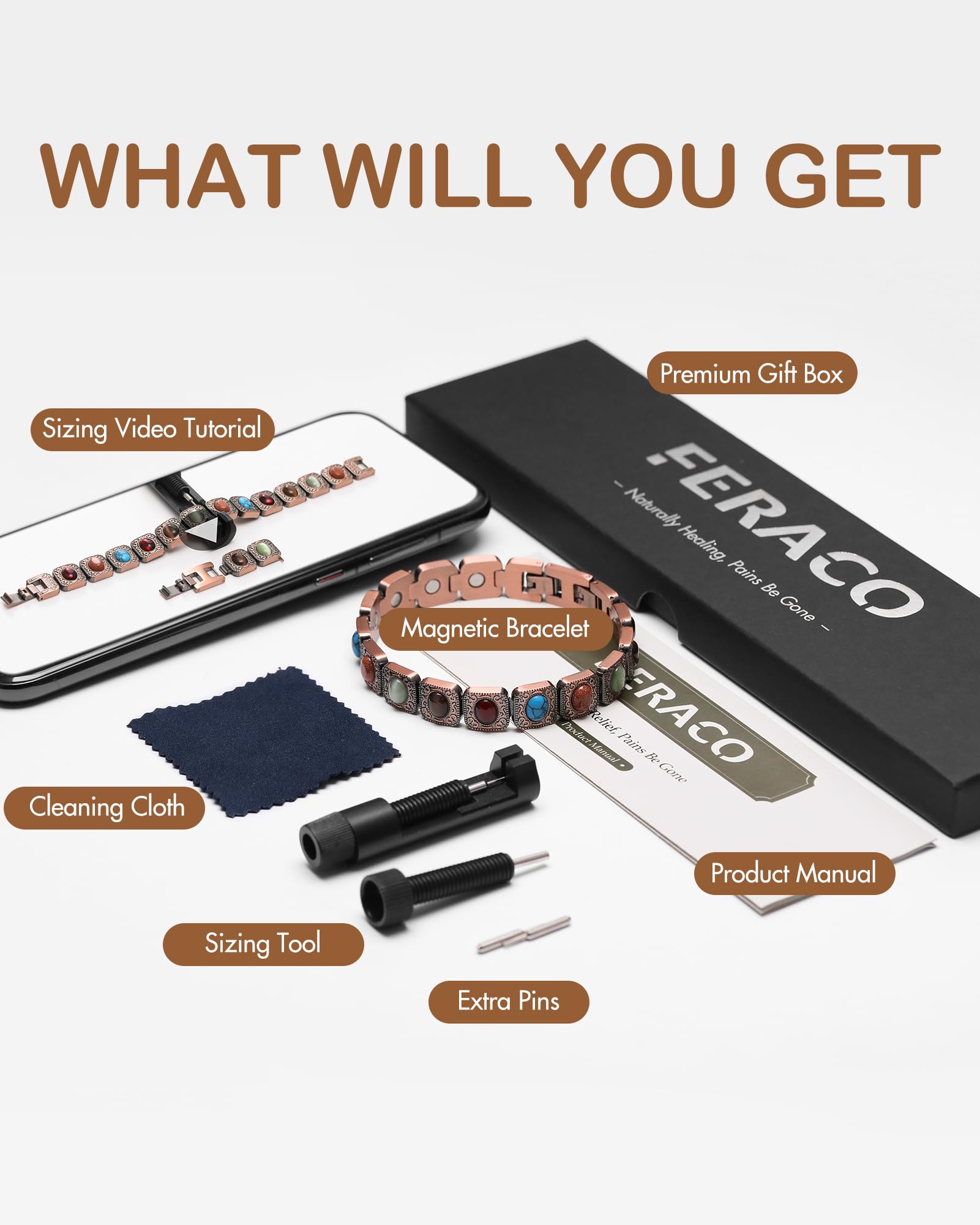 Feraco gift box ships ready with sizing tool