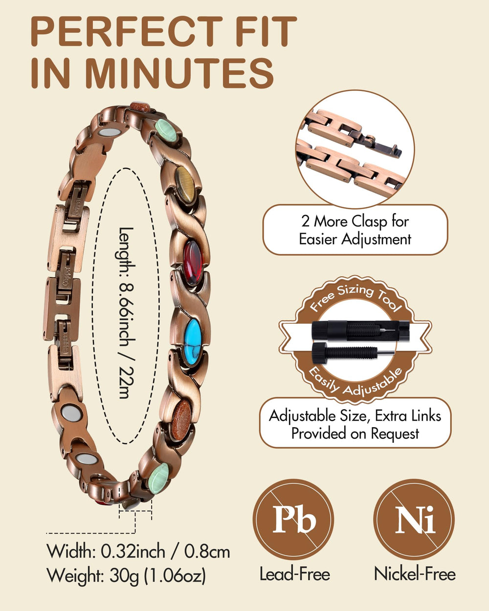 Feraco Bohemia Gemstone bracelet in elegant gift box.