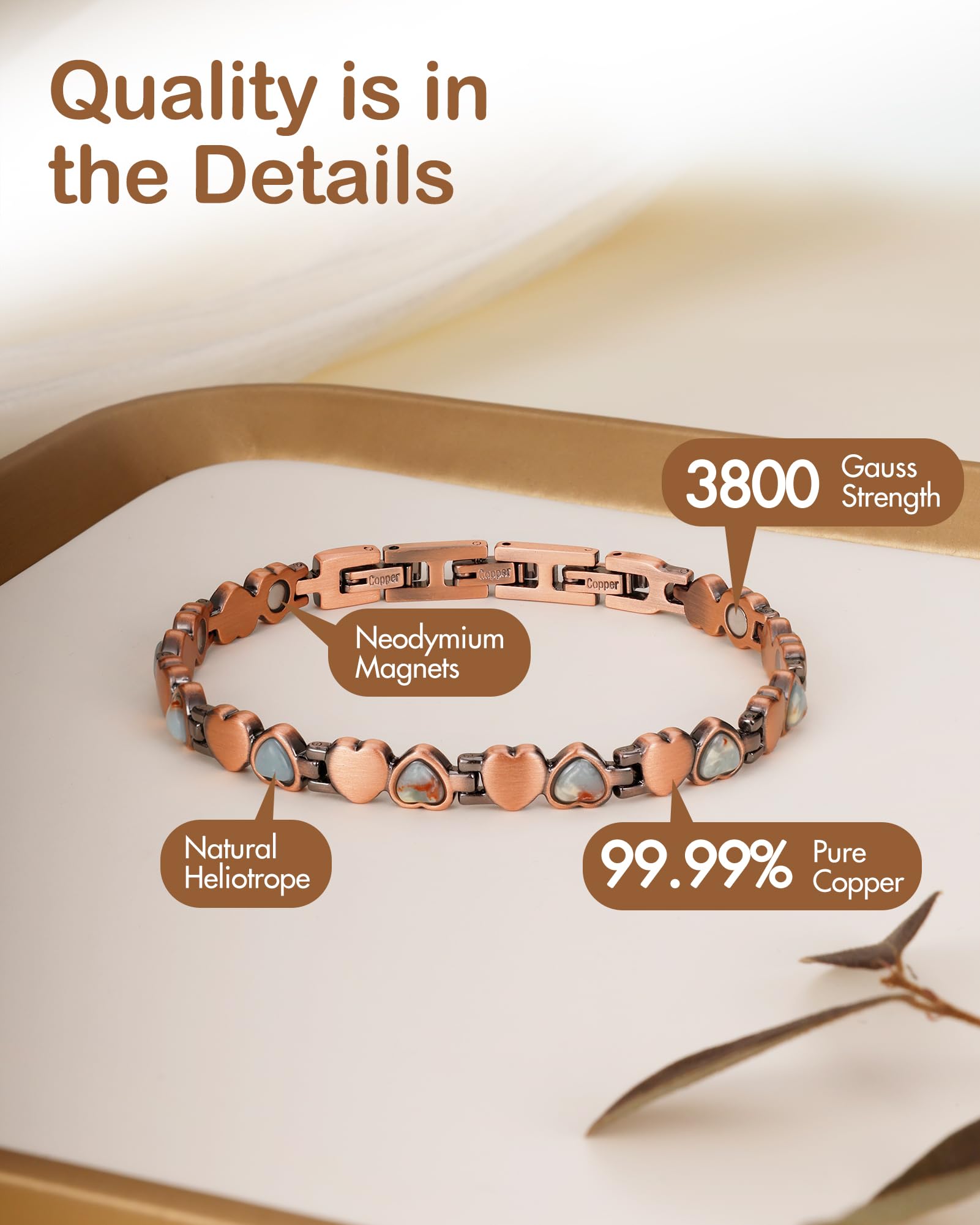 Feraco heliotrope turquoise gemstones on bracelet enhance natural elegance.
