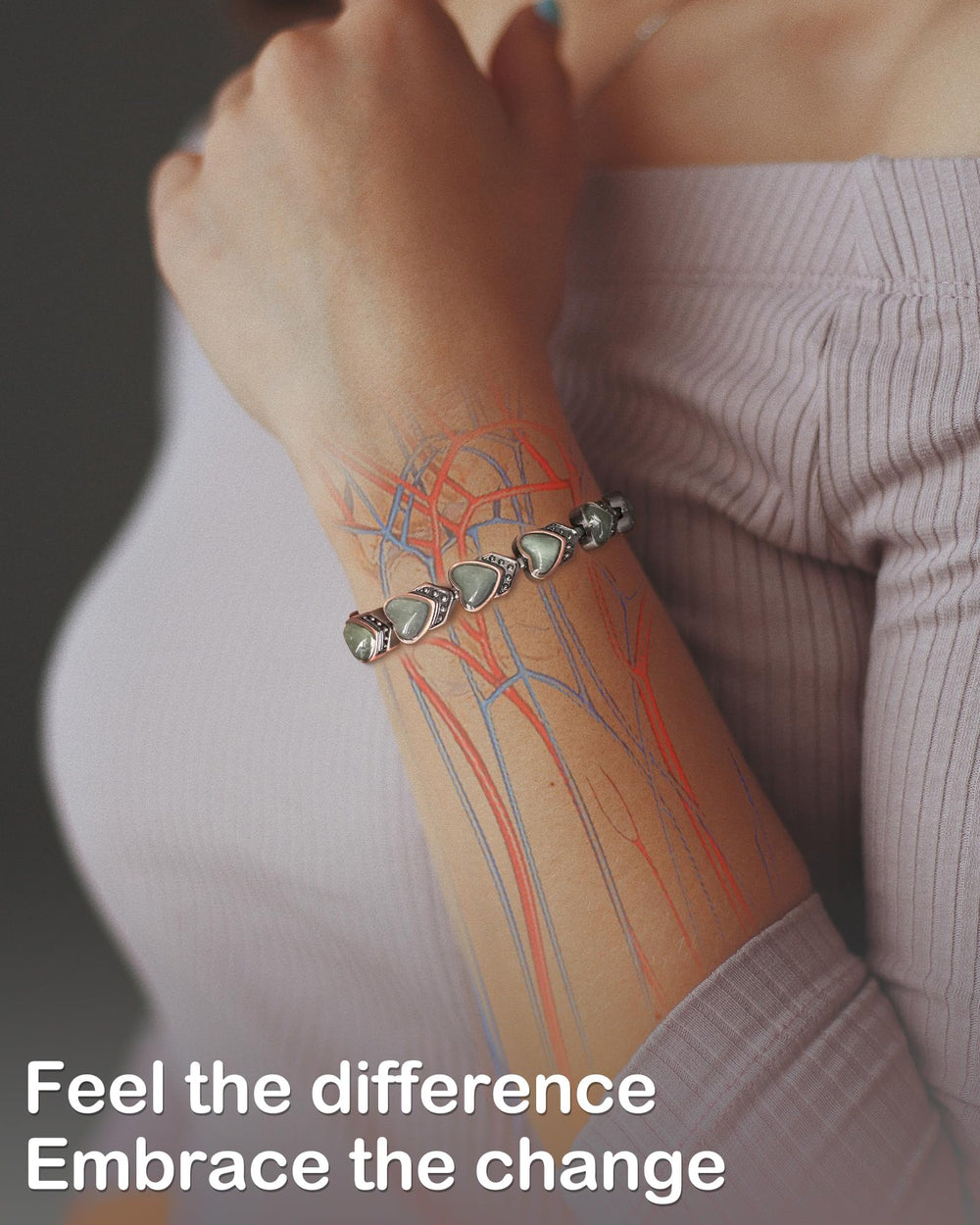 Feraco hypoallergenic lead-free copper bracelet suitable for sensitive skin.