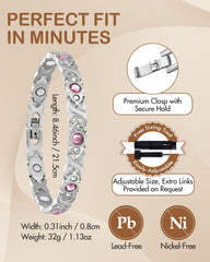 Feraco infinity and four-leaf clover design conveys timeless style.