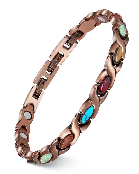 Feraco infinity Bohemia gemstone bracelet with turquoise for balanced style.
