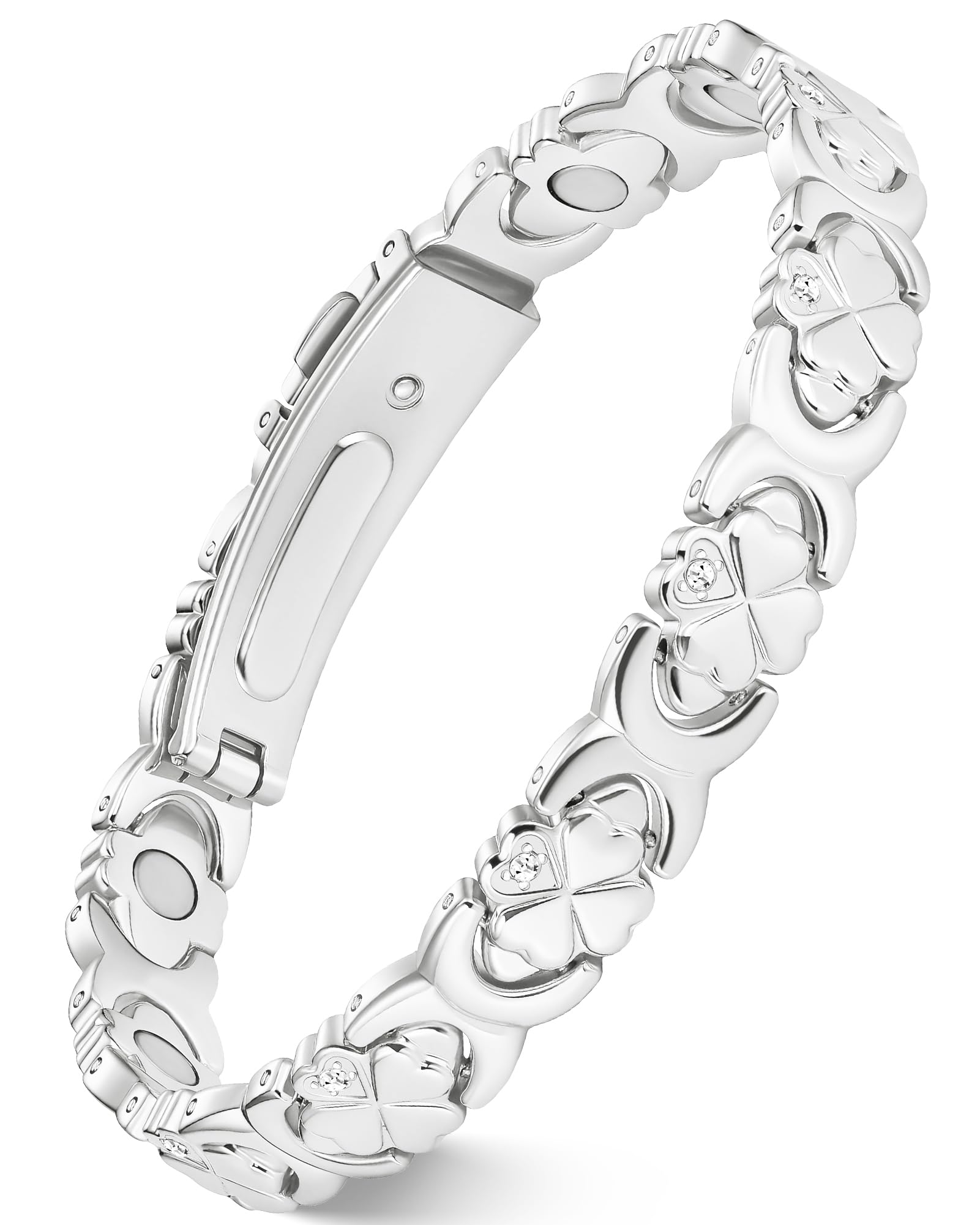 Feraco Infinity Clover copper bracelet with CZ for daily elegant sparkle.