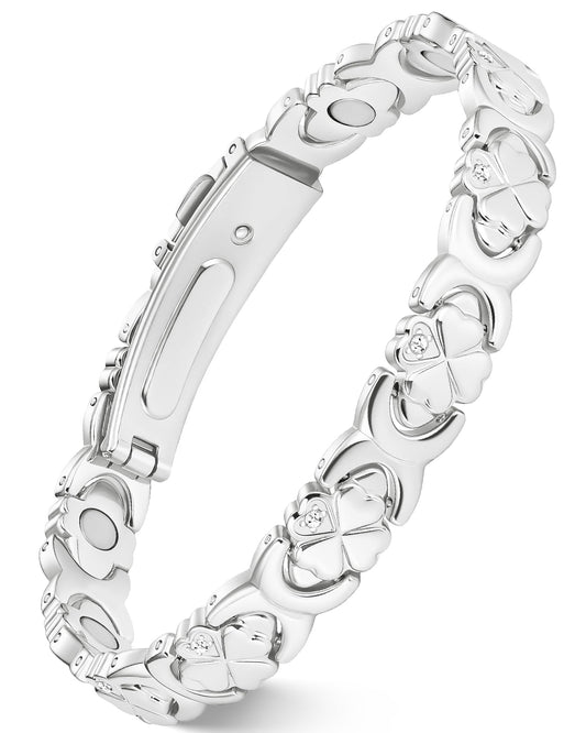Feraco Infinity Clover copper bracelet with CZ for daily elegant sparkle.