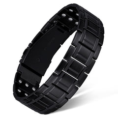 Feraco magnetic bracelet for men in black, stylish daily wear with magnetic comfort.