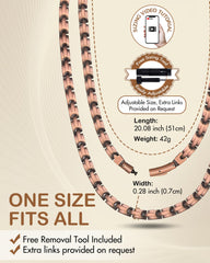 Feraco necklace worn with both casual and formal outfits.