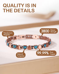 Feraco Ocean Heart bracelet features 3800 Gauss magnets for subtle everyday support
