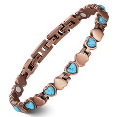 Feraco Ocean Heart bracelet with turquoise gemstone inlays for daily elegance