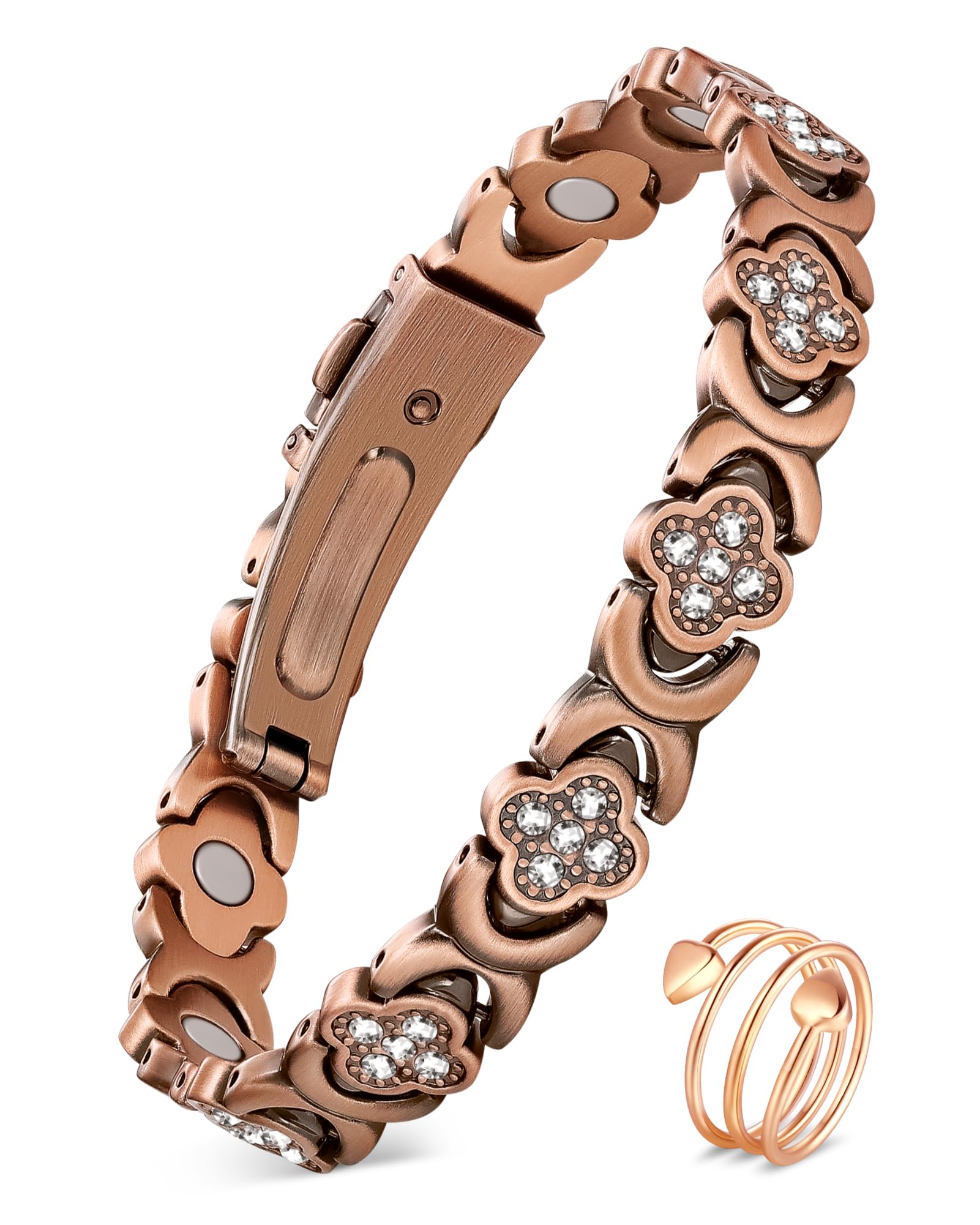 Feraco Pure Copper Bracelet with Magnetic Clasp for secure wear and style.