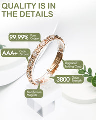 Feraco copper bracelet sparkle detail highlights cubic zirconia shine