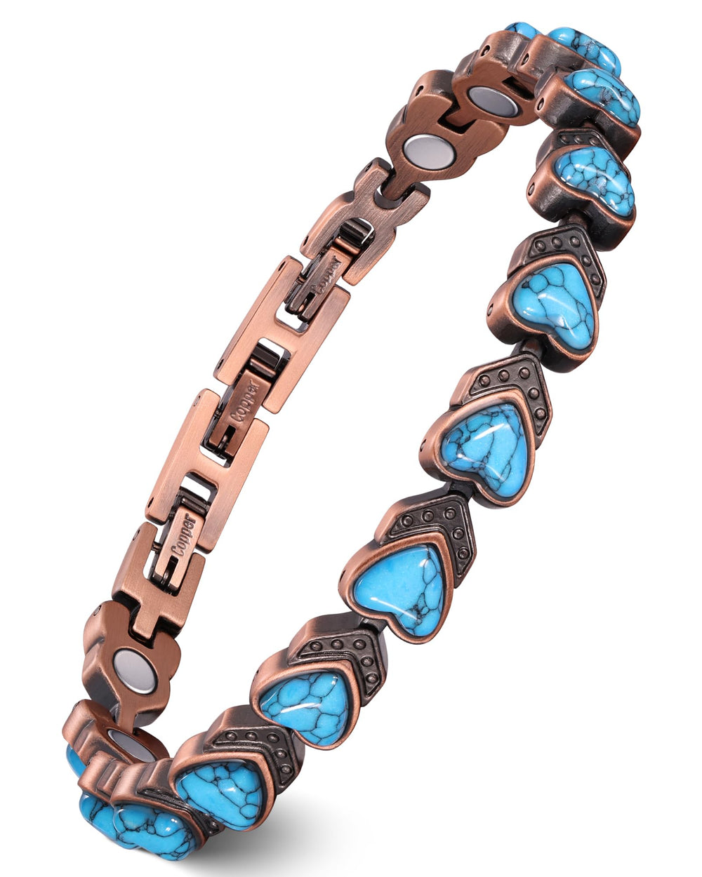 Feraco copper bracelet for women, front view, timeless daily wear