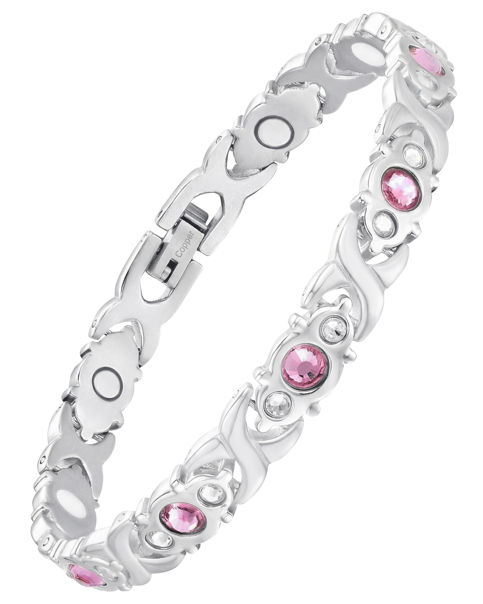 Feraco pure copper bracelet for women with infinite clover detail and elegance.
