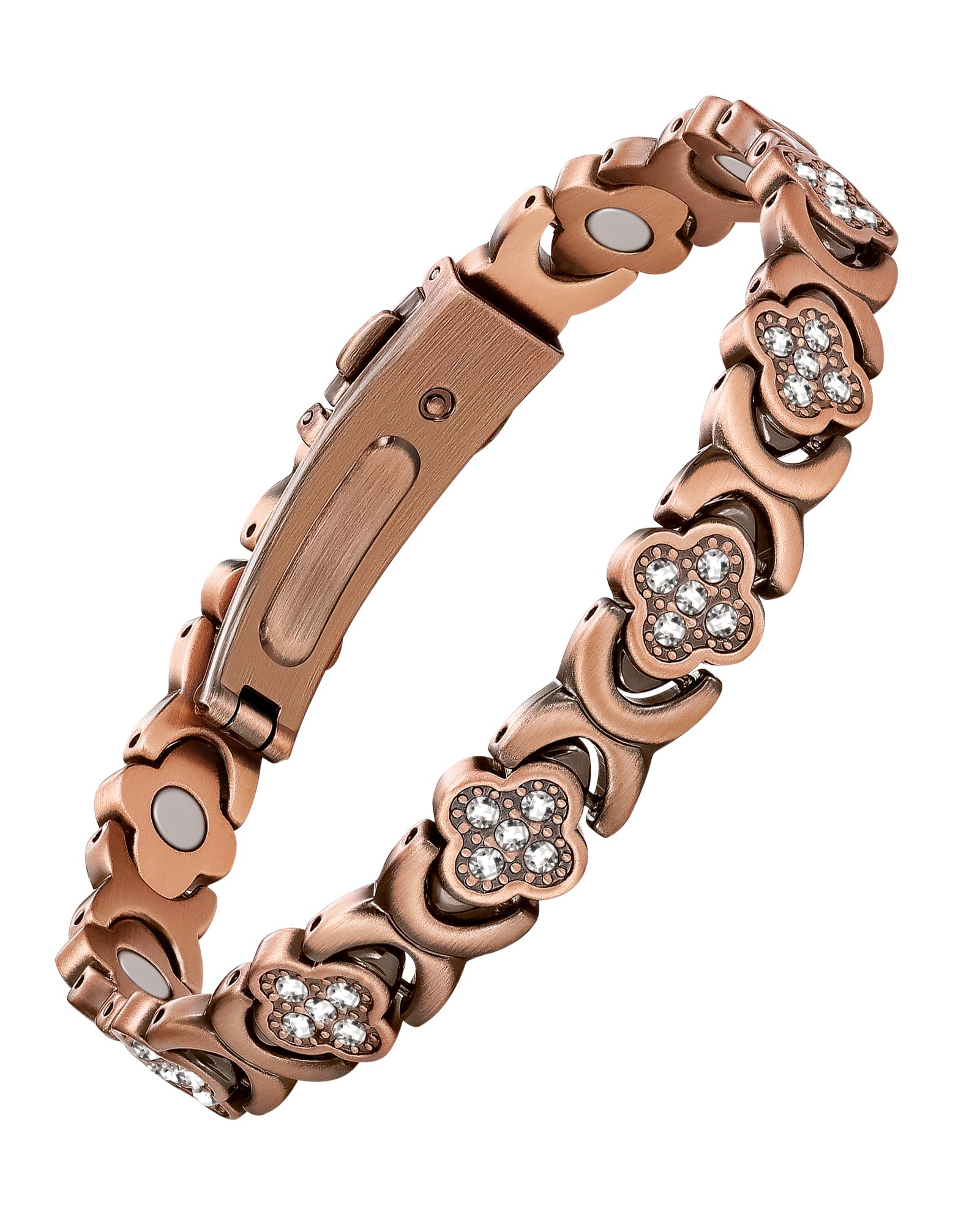 Feraco Pure Copper Bracelet for Women with infinity-clover design for daily elegance.