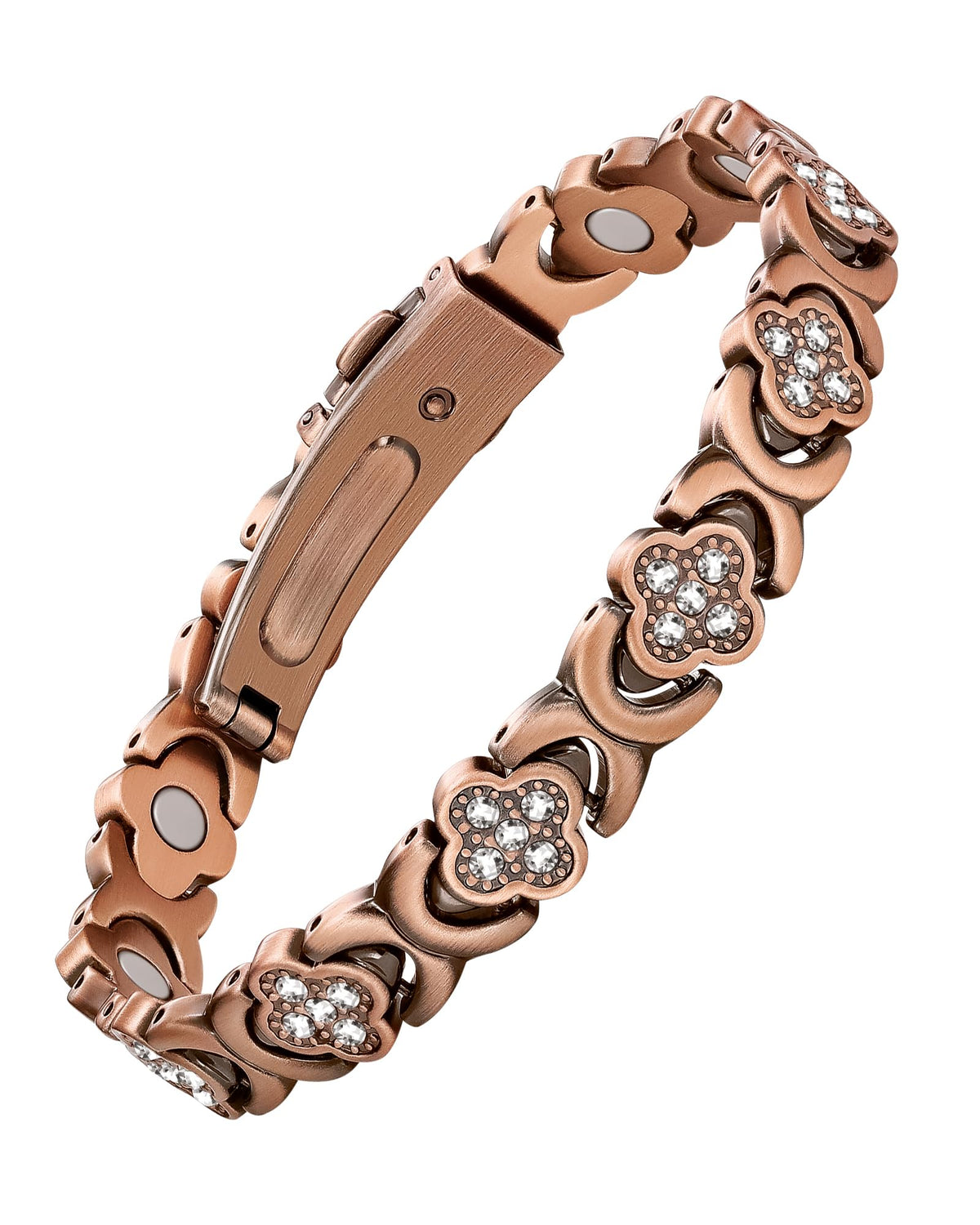 Feraco Pure Copper Bracelet for Women with infinity-clover design for daily elegance.