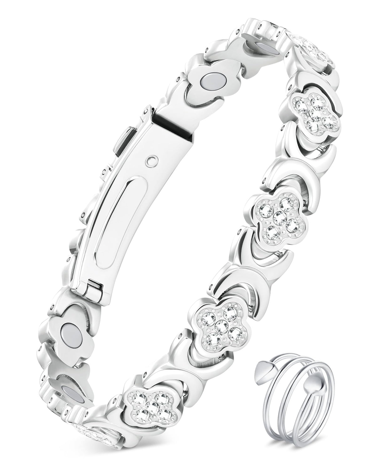 Feraco pure copper bracelet for women with adjustable fit and magnetic features