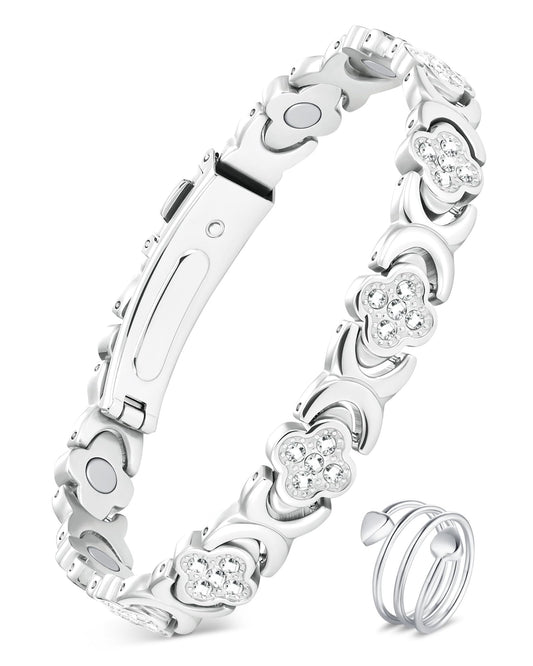 Feraco pure copper bracelet for women with adjustable fit and magnetic features