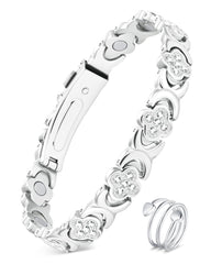 Feraco pure copper bracelet for women with adjustable fit and magnetic features
