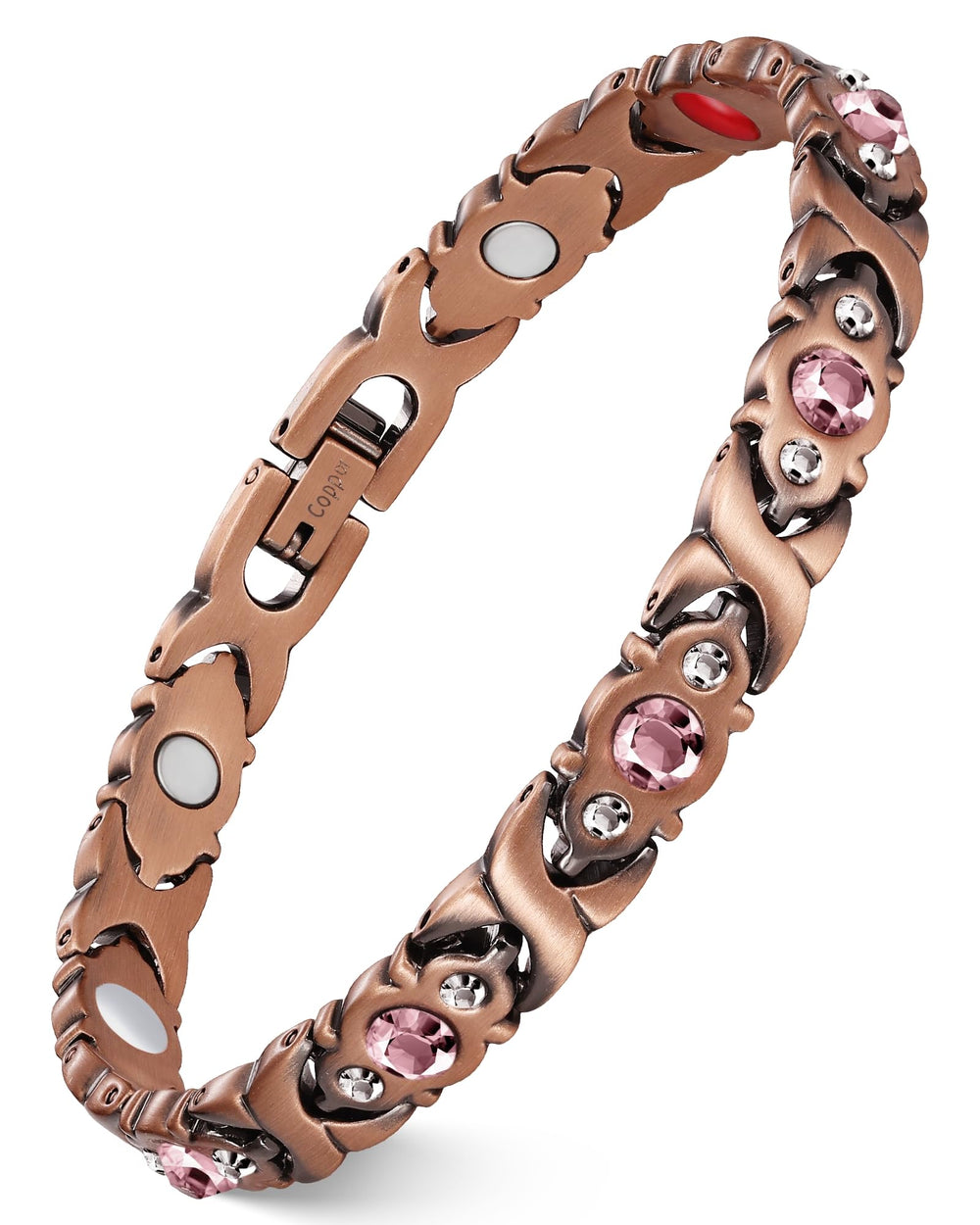 Feraco Pure Copper Bracelet for Women on wrist showing warm shine and everyday-wear comfort