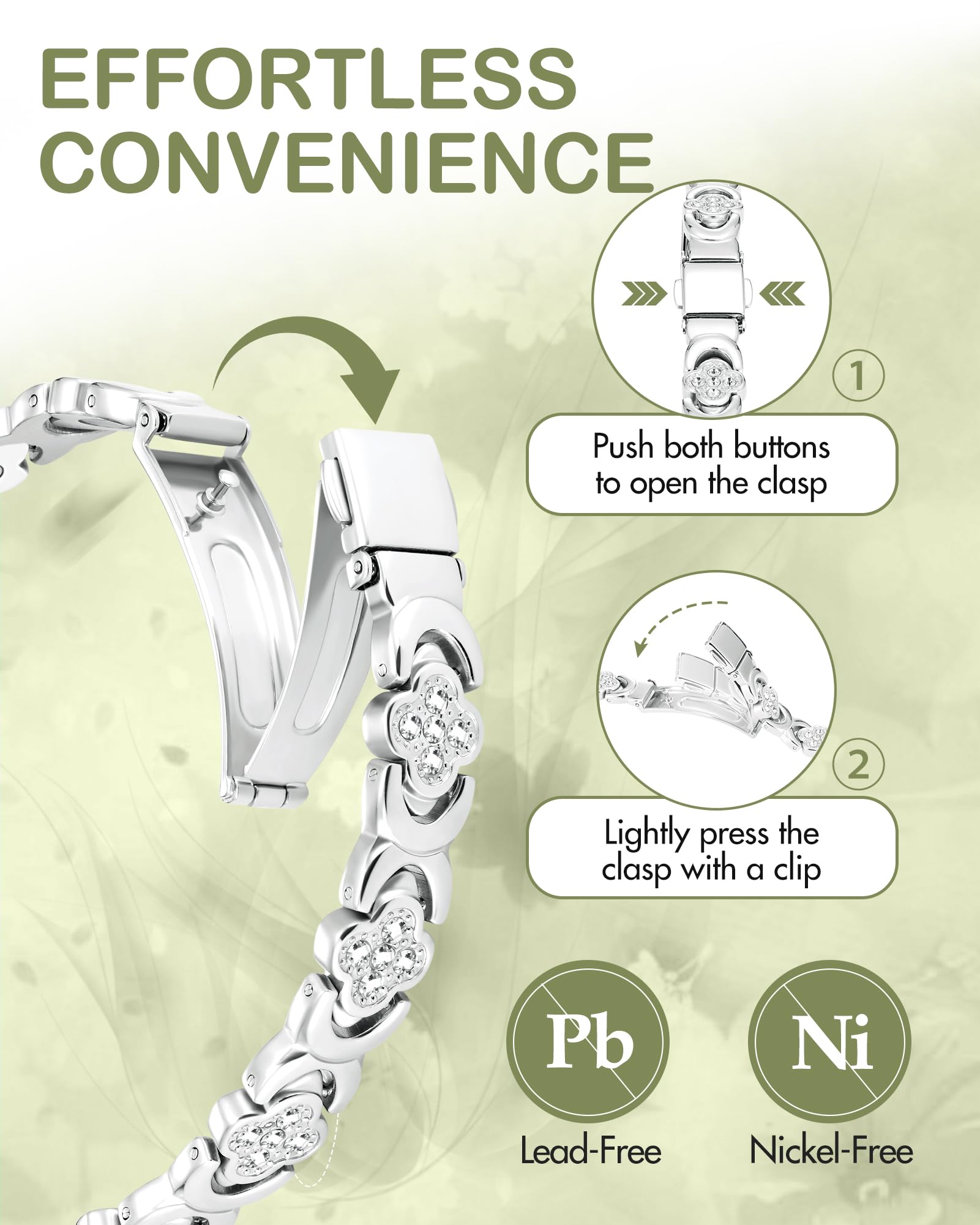 Feraco sizing tool included for precise bracelet fit