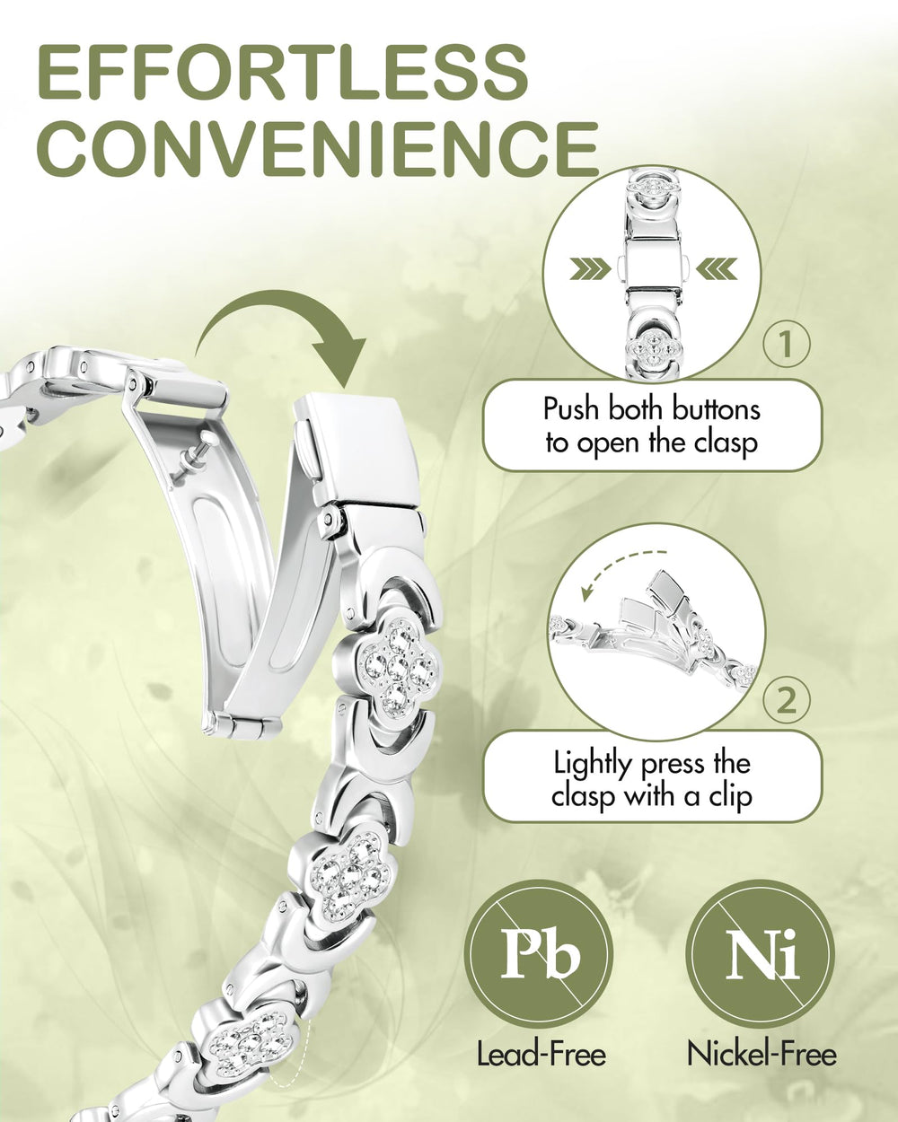Feraco sizing tool included for precise bracelet fit