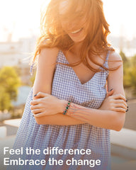 Feraco bracelet includes sizing tool for a customized, comfortable fit.
