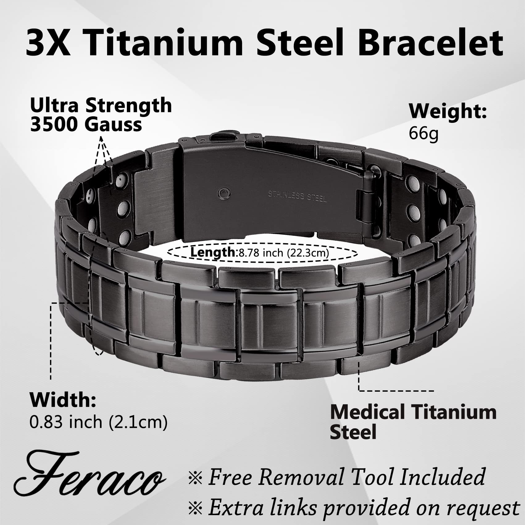Feraco triple wide-links wristband for versatile styling
