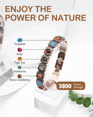 Feraco turquoise and gemstones detail adds natural elegance to everyday jewelry