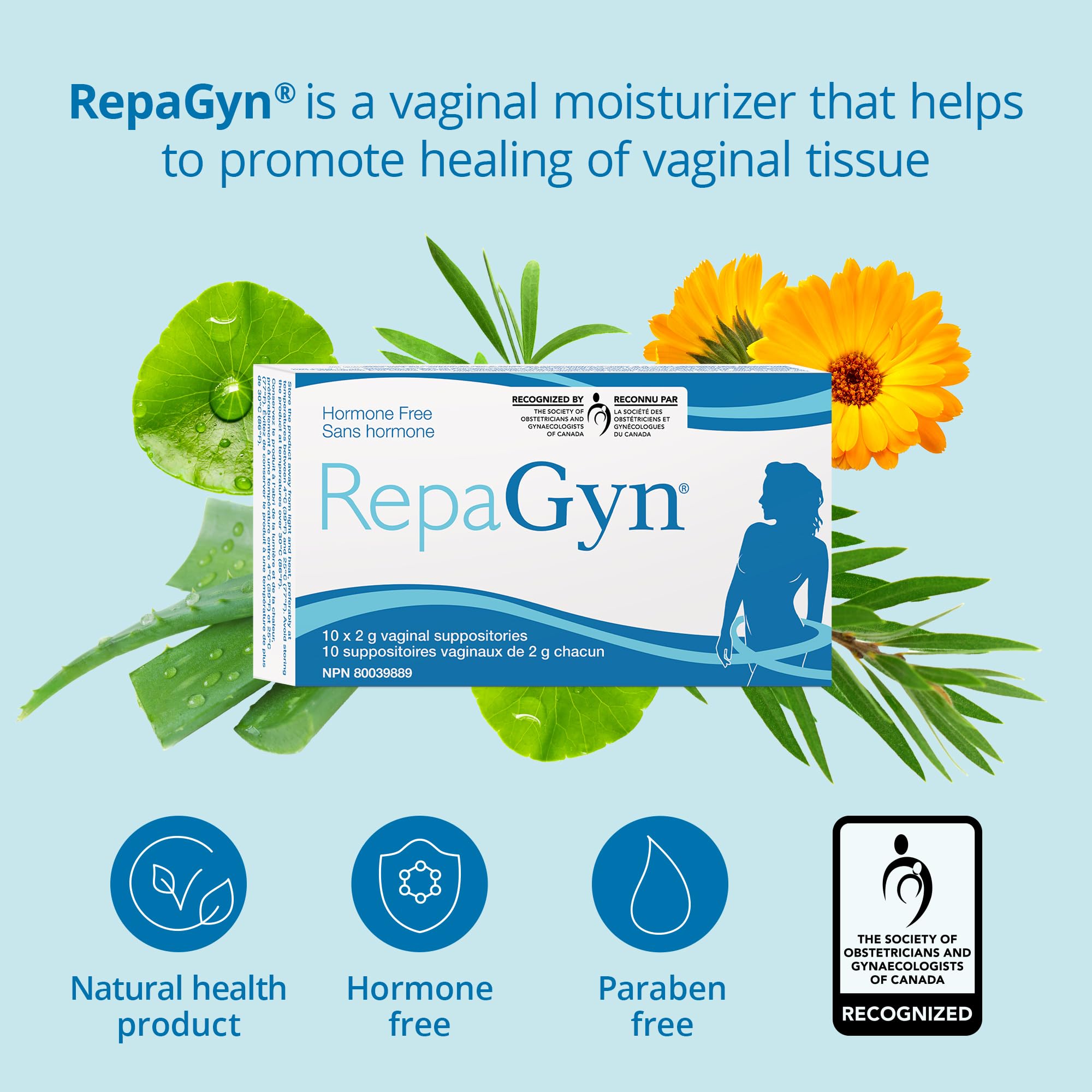 FeraMAX RepaGyn box with suppositories for at-home comfort
