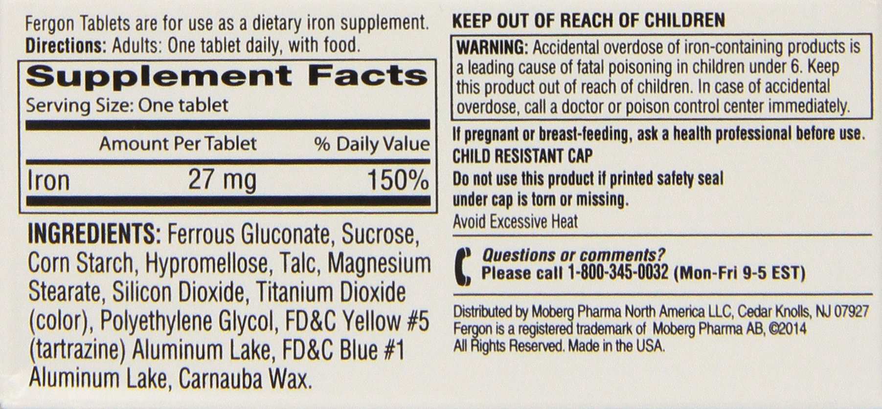 Fergon iron supplement three-bottle packaging for steady supply.