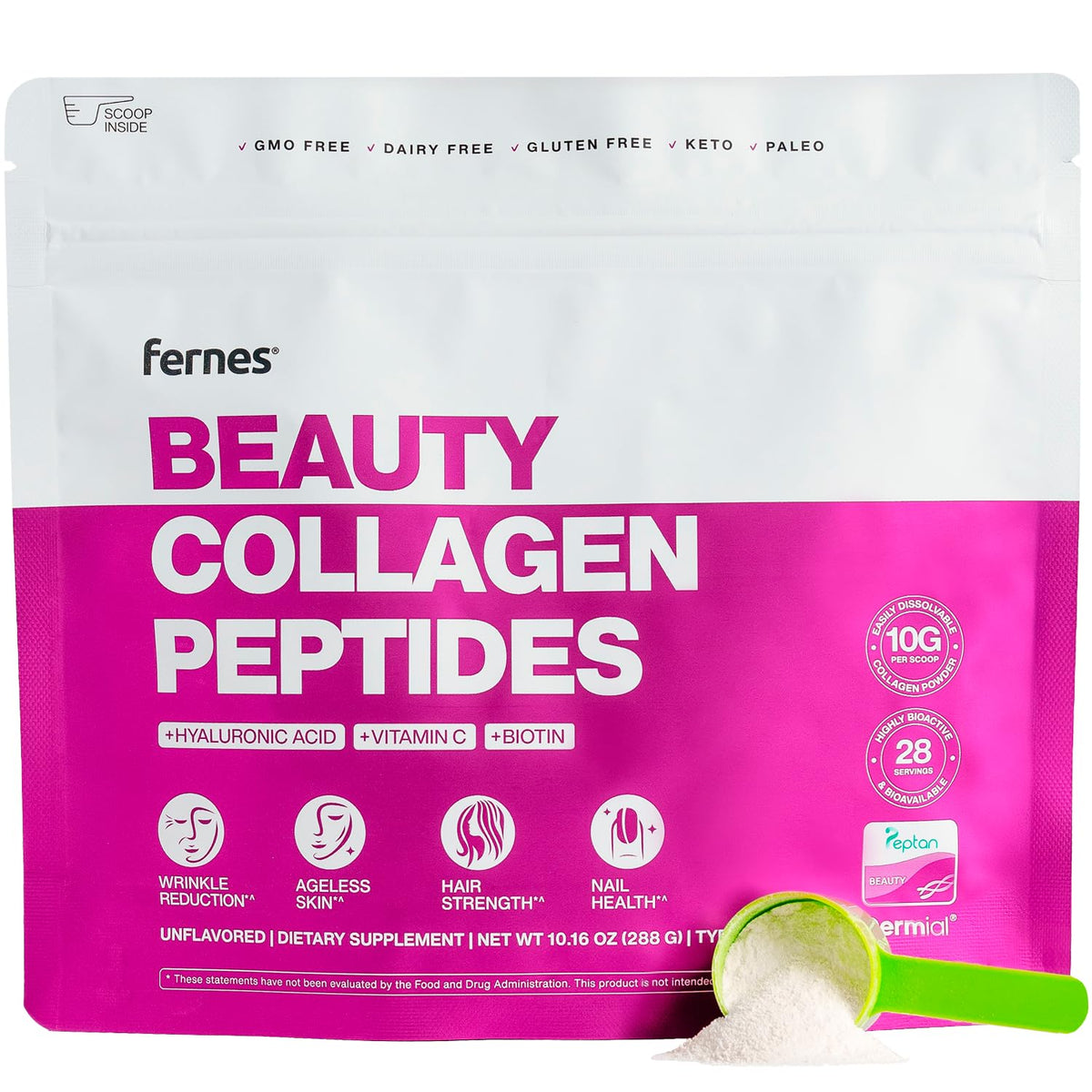 Fernes Advanced Collagen Powder in jar for daily beauty and joint support