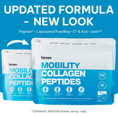 Fernes Mobility tub back label shows ingredients and usage.