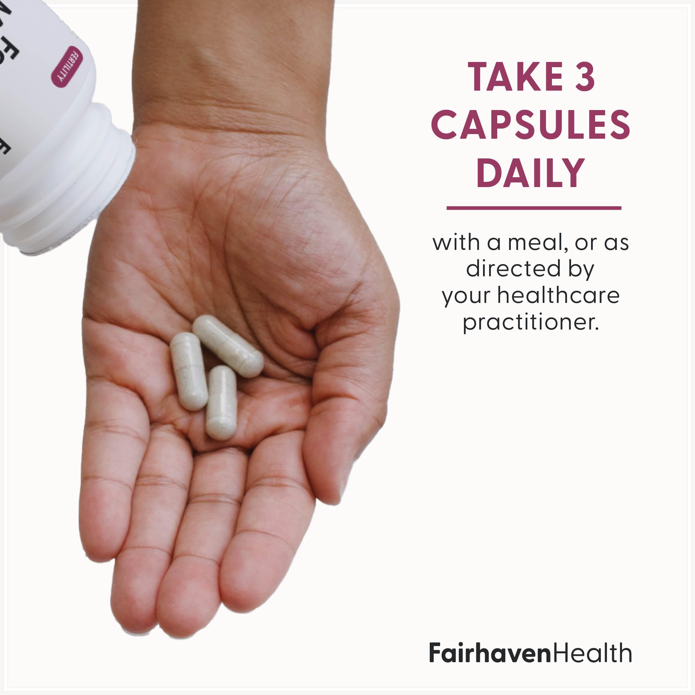 FertilAid for Women tablets close-up showing daily multivitamin blend