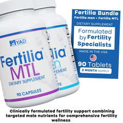 Fertilia Men bottle label highlighting key ingredients for wellness.