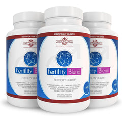 Fertility Blend Daily Wellness bottle pour showing convenient routine for him.
