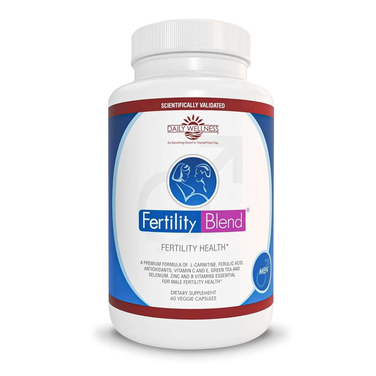 Fertility Blend bottle with capsules for daily male fertility support