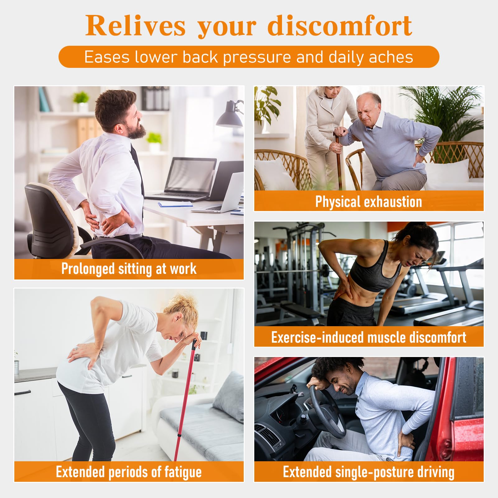 Feyano cordless back stretcher enables portable at-home therapy on the go.