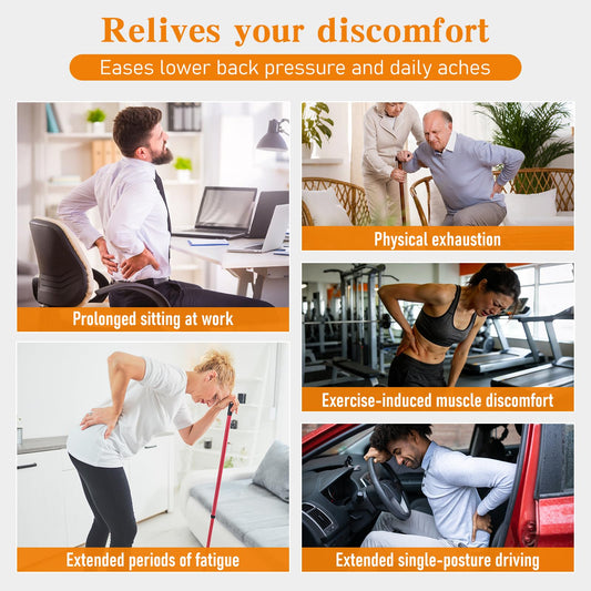Feyano cordless back stretcher enables portable at-home therapy on the go.