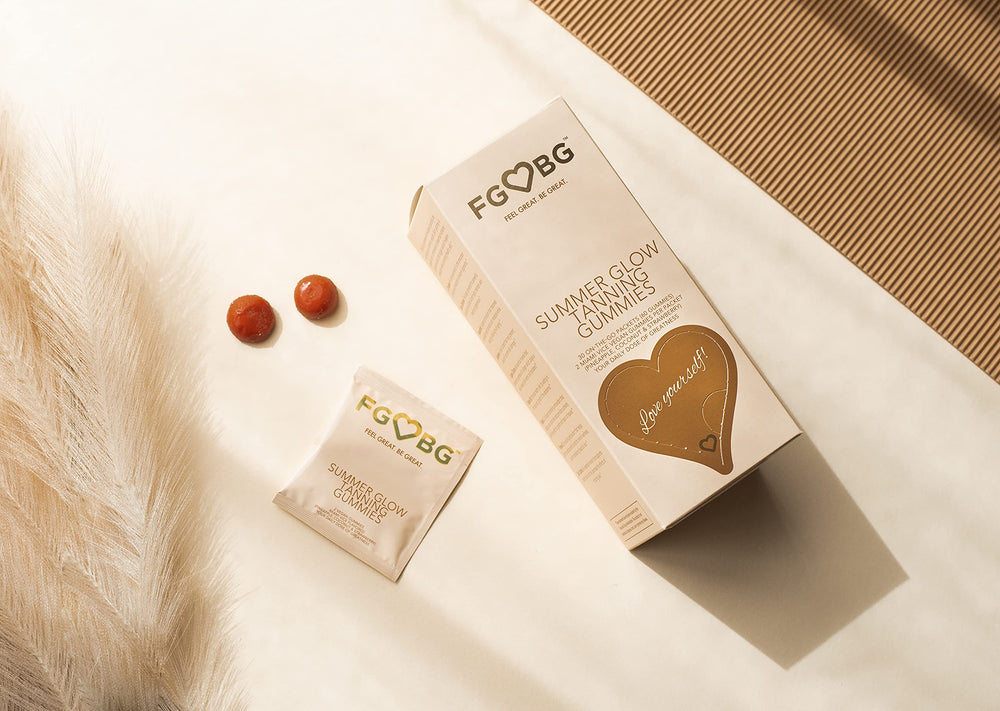 FGBG Summer Glow Gummies vegan and gluten-free formula supports clean, dairy-free nutrition.