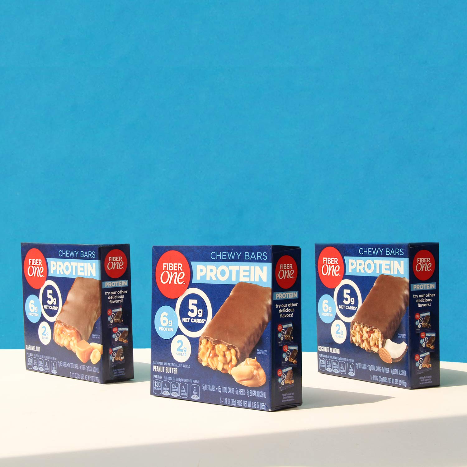 Fiber One Chewy Protein Bars 6 g protein per serving, supports daily protein needs.