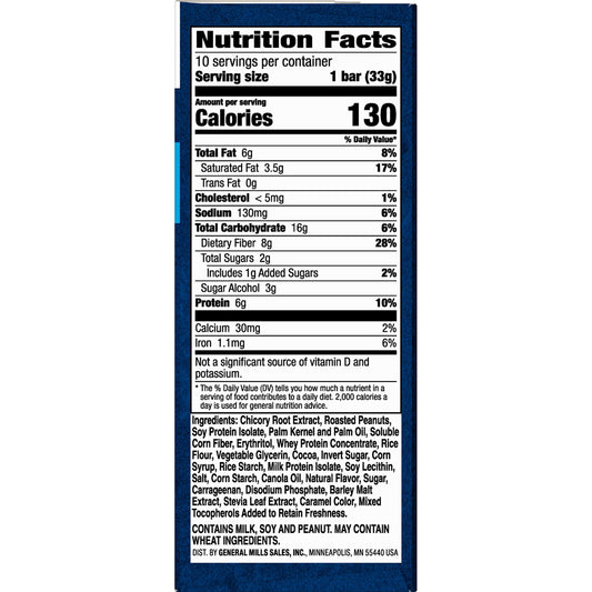 Fiber One Chewy Protein Bars chocolate coating close-up, ideal quick protein boost.