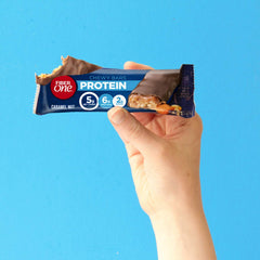 Fiber One Chewy Protein Bars nutty caramel flavor, appealing dessert substitute.