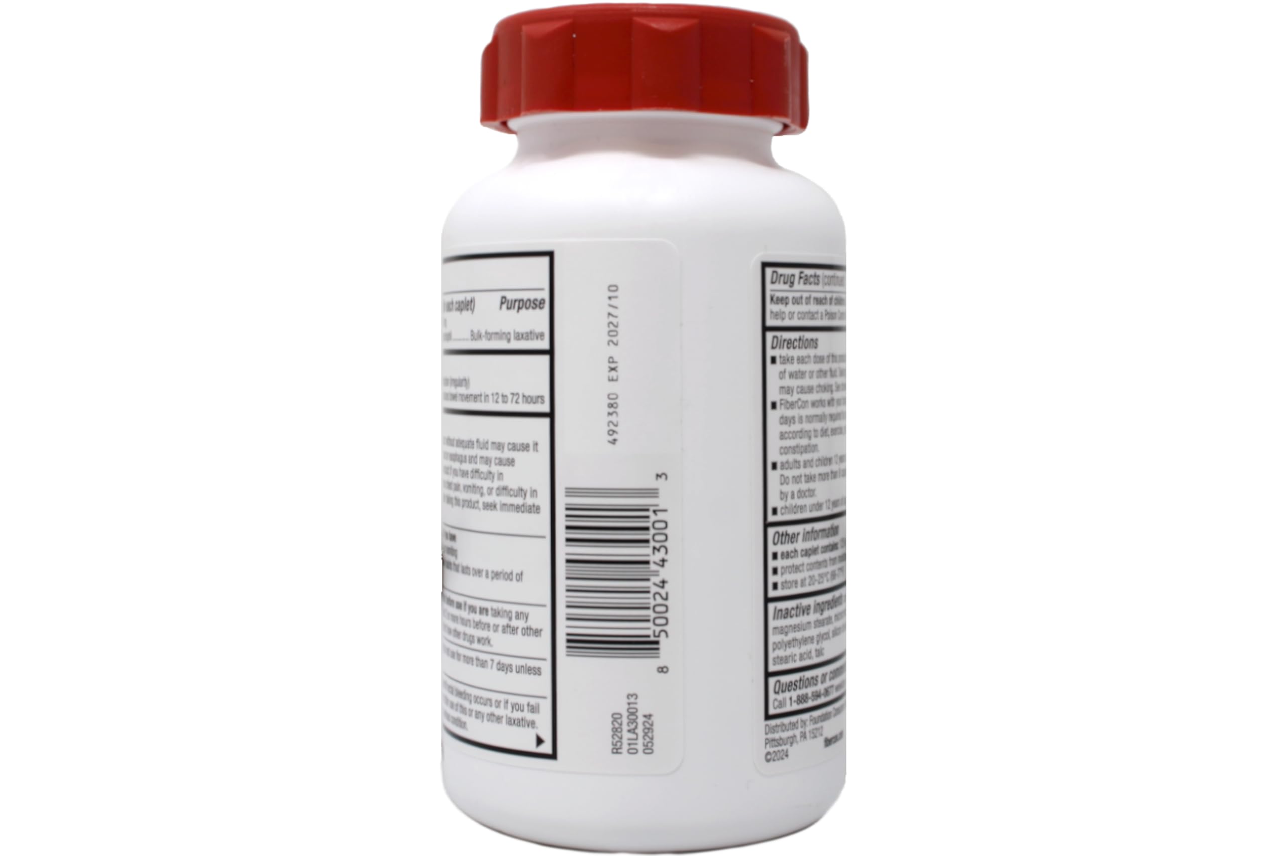 Pouring FiberCon caplets from bottle into hand